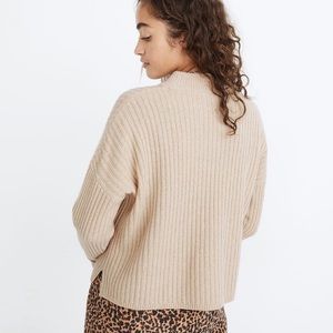 MADEWELL (Re) Sourced Cashmere Ribbed Mockneck Pullover Sweater size Small